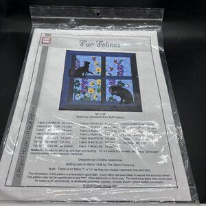 RJR “Fun Felines” (38“ x 38“) A Project House 360 Quilt Pattern Uncut FF